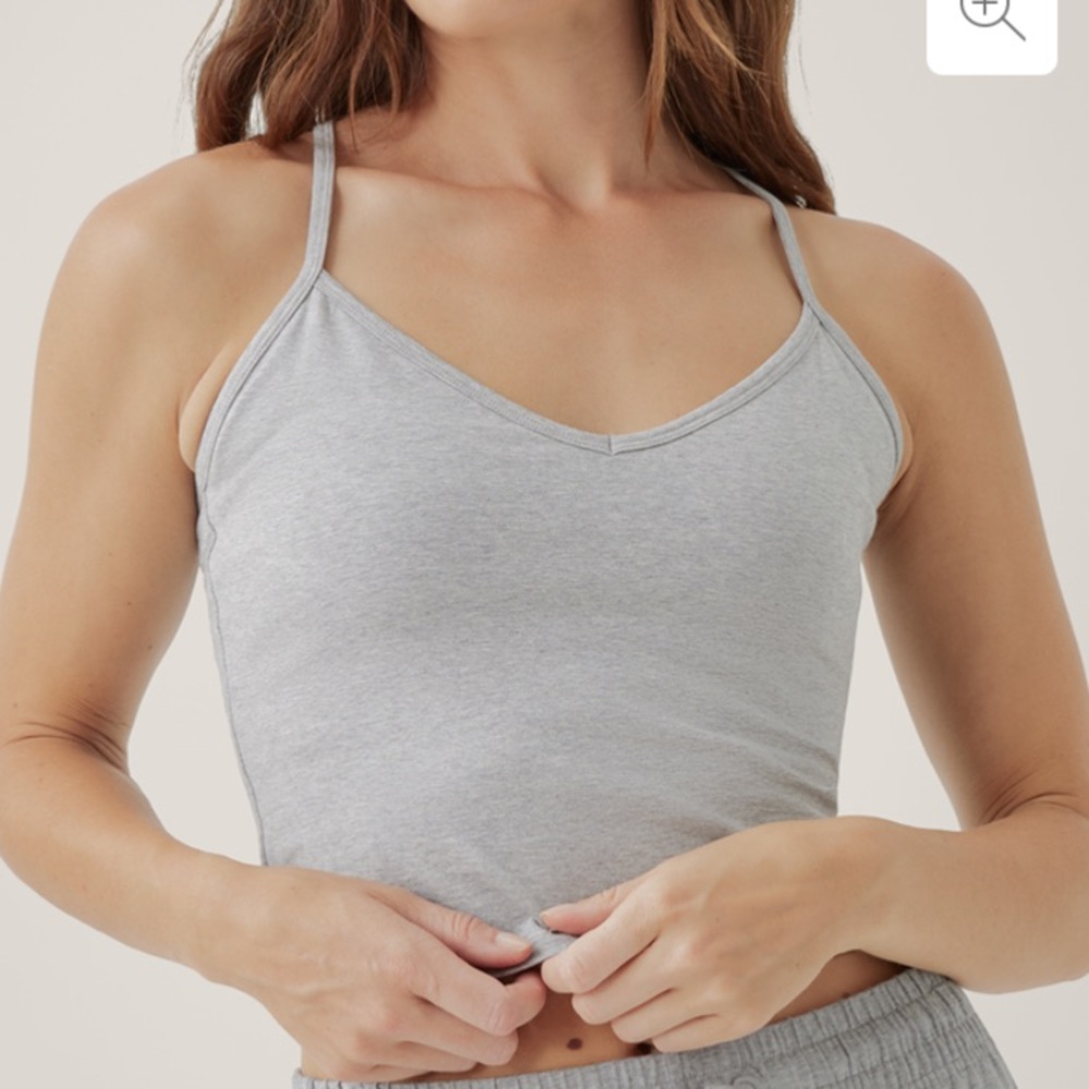 Pact Organic Cotton Everyday Shelf Bra Cropped Camisole